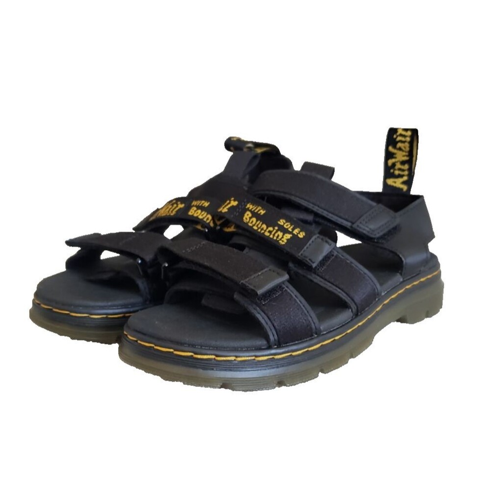 Dr Martens Kids Callan J Black Leather Sandals Sizes 3 Kids NEW